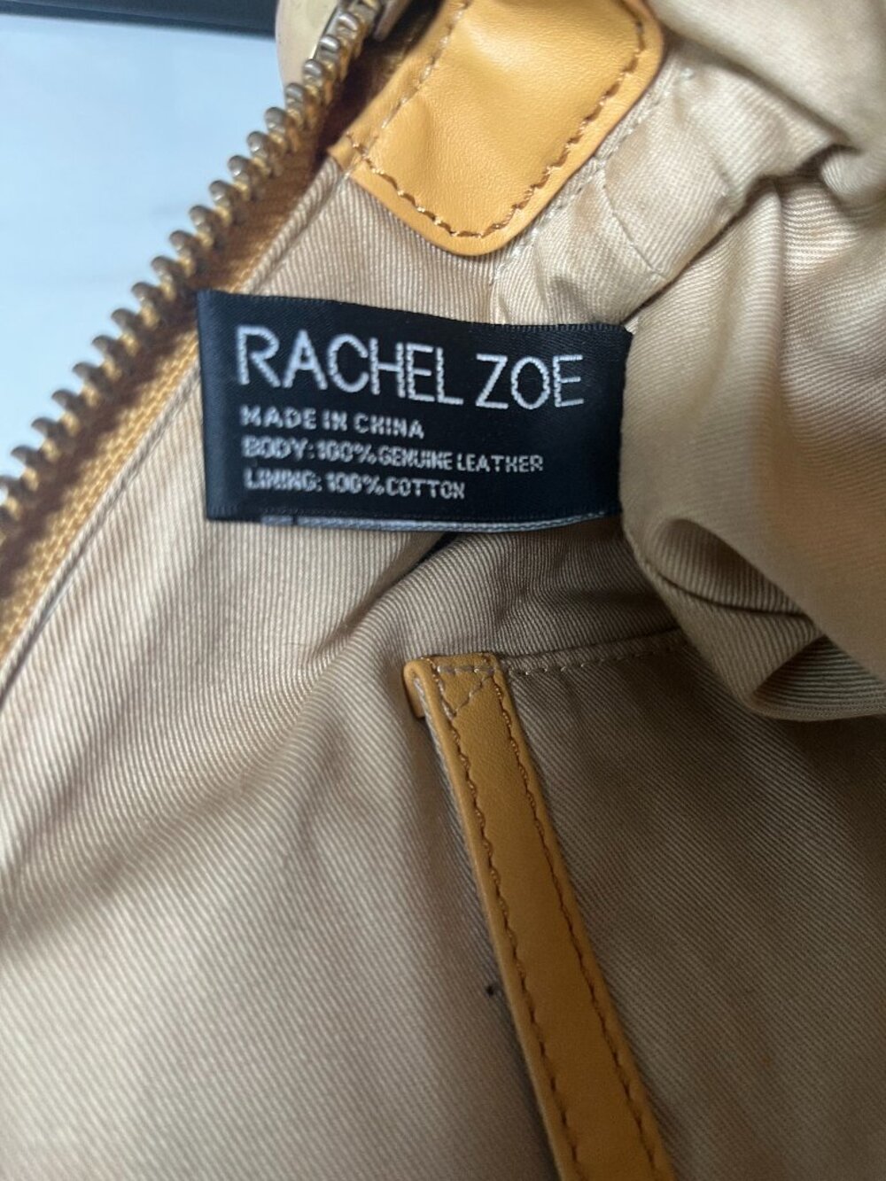 Rachel Zoe Camel Convertible Leather Satchel Bowler Tote Shoulder Bag - Picture 13 of 16